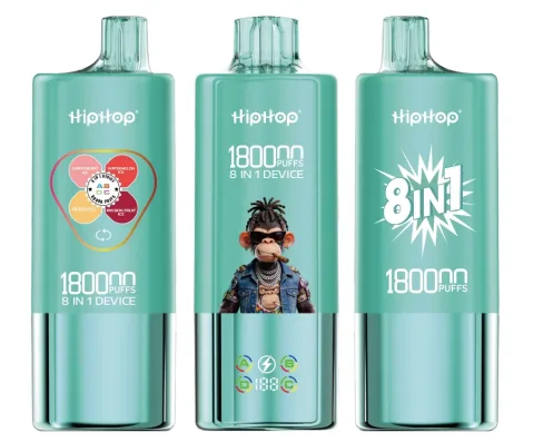 HipHop 180K 8 en 1, vape desechable con los sabores Strawberry Ice, Watermelon Ice, Passion Fruit Ice, Peach Ice